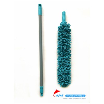 Yujie Dry And Wet Chenille Cleaning Duster With Eva Mop Plate And Telescopic Steel Handle